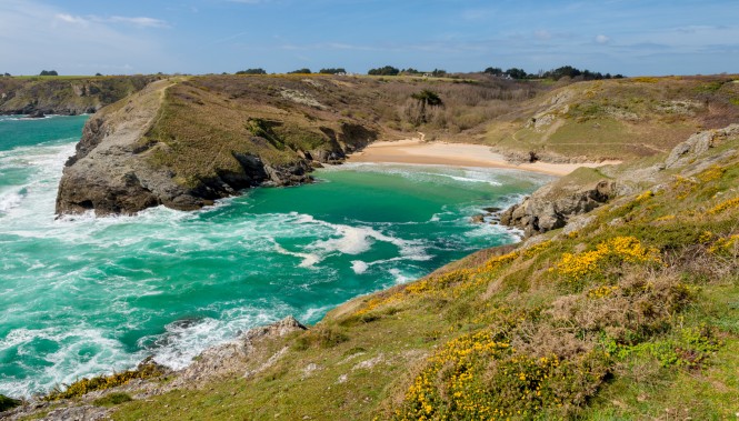 Plage d'Herlin à Belle-île-en-mer en Bretagne